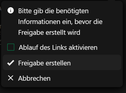 Freigabe-Einstellungen konfigurieren